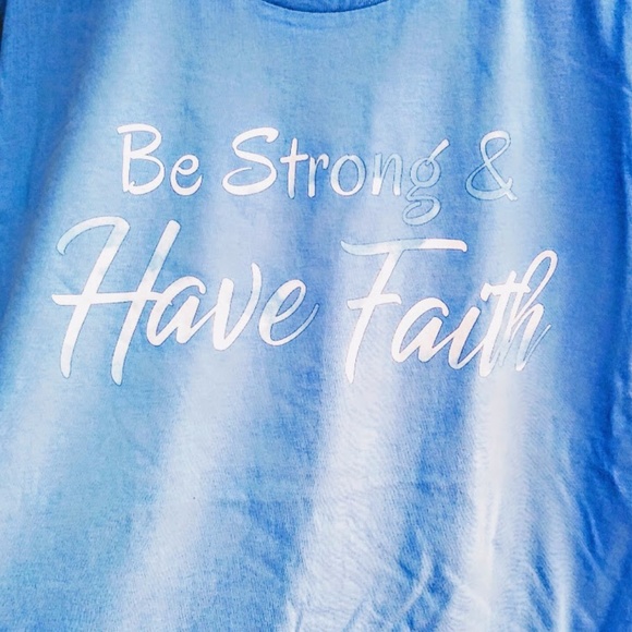 NWOT Handmade Design Strong & Faith Tee - Picture 4 of 4